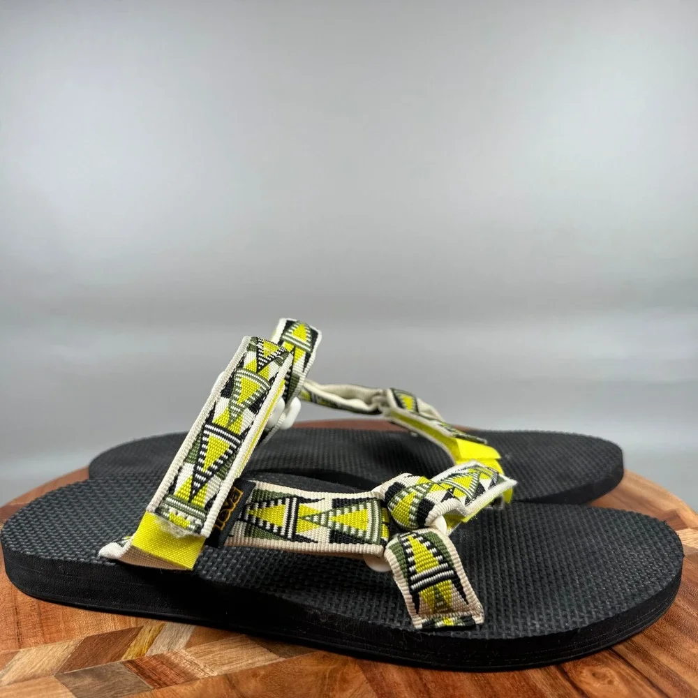 Teva Original Universal Geometric Sport Sandals Womens 10 Black Yellow 1010170